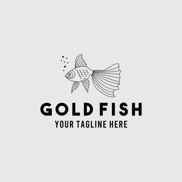 Gold Fish Design Logo Professionale — Vettoriale Stock