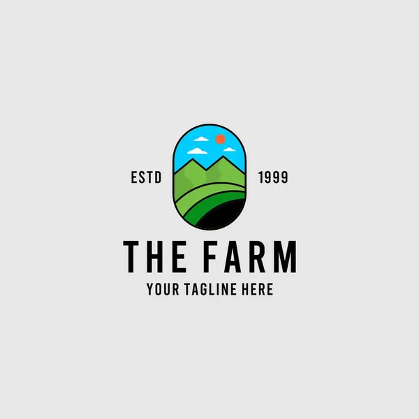 Diseño Del Logo Modern Green Farm — Archivo Imágenes Vectoriales