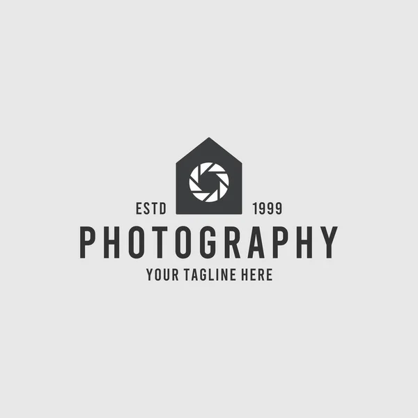Design Logotipo Fotografia Moderna Casa — Vetor de Stock