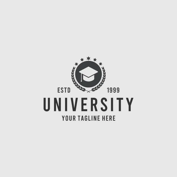 Σχεδιασμός Λογότυπου Αποφοίτησης Πανεπιστημίου Και Καπέλου — Διανυσματικό Αρχείο
