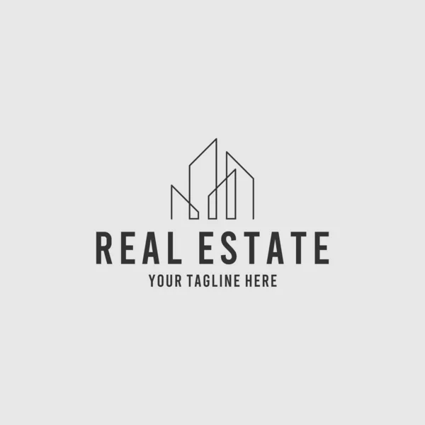 Progettazione Creativa Del Logo Dell Edificio Immobiliare — Vettoriale Stock