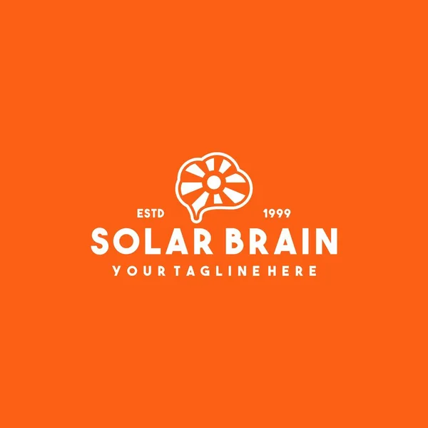 創造的な太陽の脳のロゴデザイン — ストックベクタ