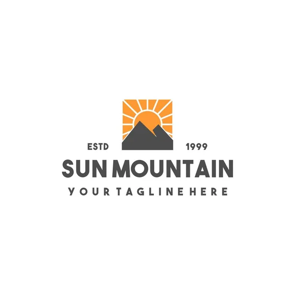 Design Créatif Logo Montagne Soleil — Image vectorielle