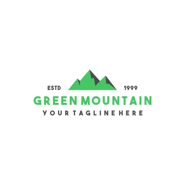 Logo Montagne Vert Créatif — Image vectorielle