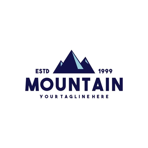 Logo Montagne Bleu Créatif — Image vectorielle