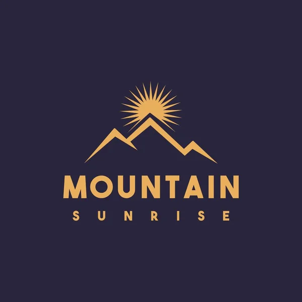 Logo Créatif Montagne Lever Soleil Design — Image vectorielle