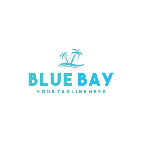 Design Creativo Blu Baia Logo Premium — Vettoriale Stock