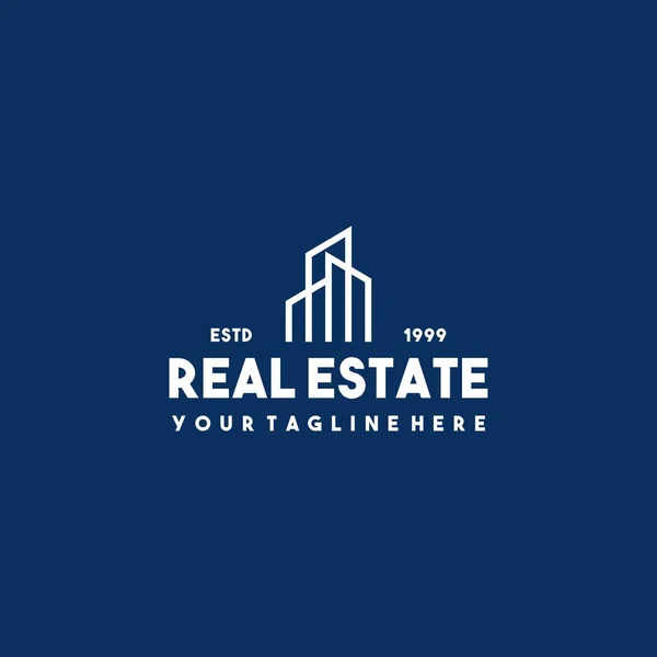 Construção Criativa Design Logotipo Imobiliário —  Vetores de Stock