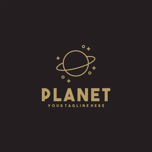 創造的な単純な惑星のロゴデザイン — ストックベクタ