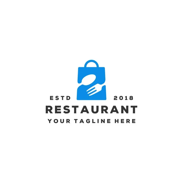 Restaurant Créatif Design Logo Cuillère Fourchette — Image vectorielle