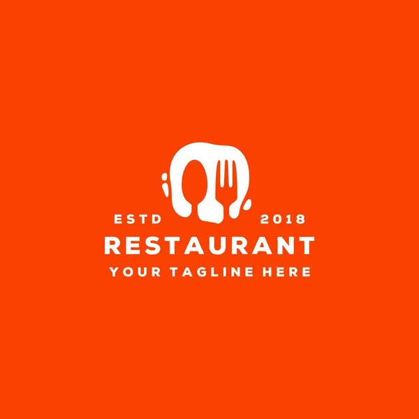 食肆创意汤匙及叉子标志设计 — 图库矢量图片