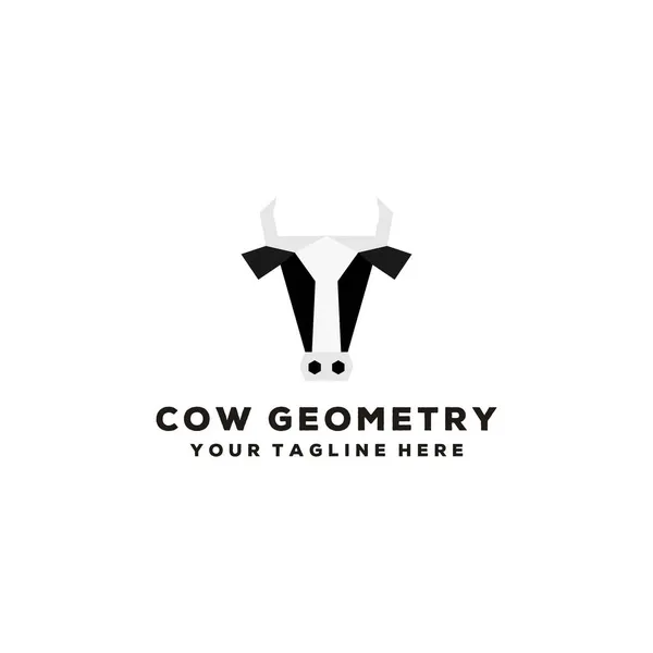 クリエイティブ牛の幾何学のロゴデザイン — ストックベクタ
