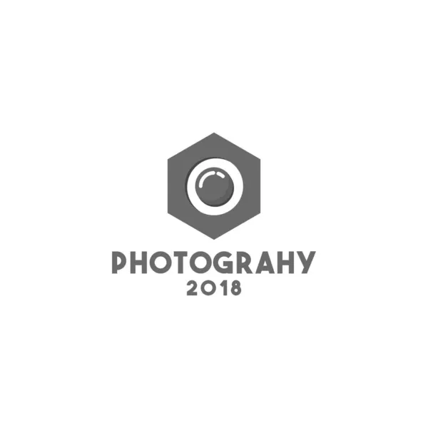 Créatif Hexagone Photographie Logo Design — Image vectorielle