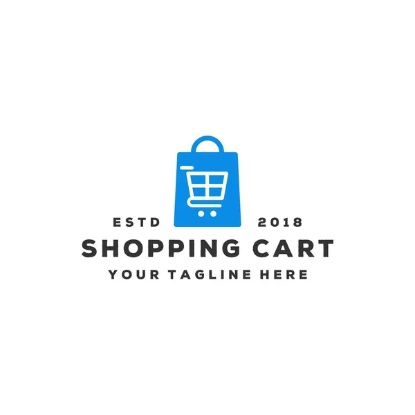 Design Logotipo Carrinho Compras Criativo — Vetor de Stock