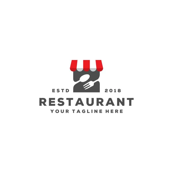 Cuillère Créative Design Logo Fourchette Pour Restaurant — Image vectorielle