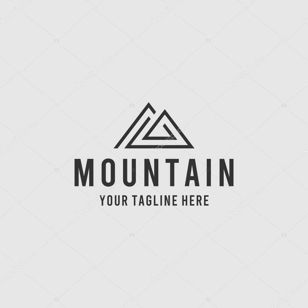 Creative minimalist mountain logo design