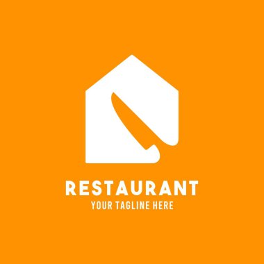Restoran düz tasarım sembolü logo illüstrasyon vektör grafik şablonu