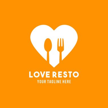 Restoran düz tasarım sembolü logo illüstrasyon vektör grafik şablonu