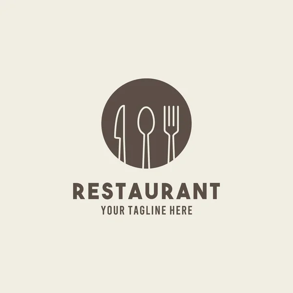 Ресторан Плоский Стиль Дизайн Логотипа Логотип Иллюстрации Векторный Графический Шаблон — стоковый вектор