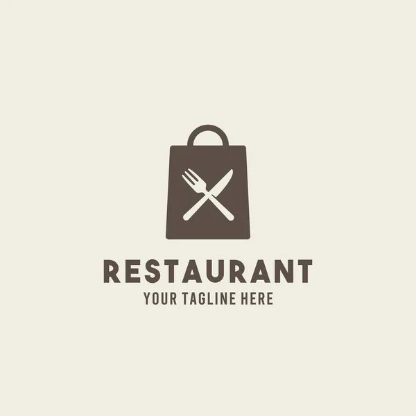 Restaurant Flachen Stil Design Symbol Logo Illustration Vektor Grafik Vorlage — Stockvektor