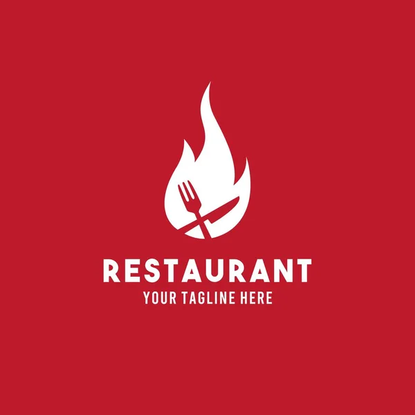 Restaurant Plat Style Design Symbole Logo Illustration Vectoriel Graphique Modèle — Image vectorielle