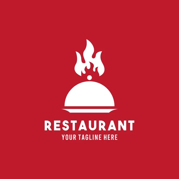 Restaurant Plat Style Design Symbole Logo Illustration Vectoriel Graphique Modèle — Image vectorielle