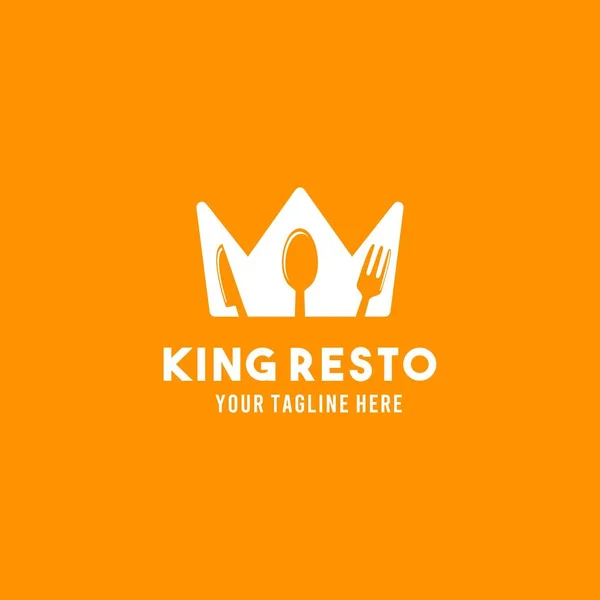 King Restaurant Design Piatto Simbolo Logo Illustrazione Modello Grafico Vettoriale — Vettoriale Stock