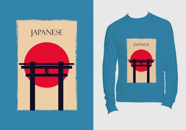 Arte Japonesa Para Shirt Premium Vector — Vetor de Stock