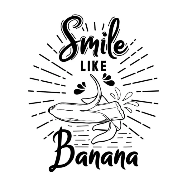 Sonrisa Como Diseño Tipografía Plátano — Vector de stock