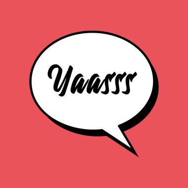 Yaass iletişim cümlesiyle karalama konuşma kabarcığı çiz