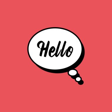 Merhaba iletişim cümlesiyle karalama konuşma balonu çiz