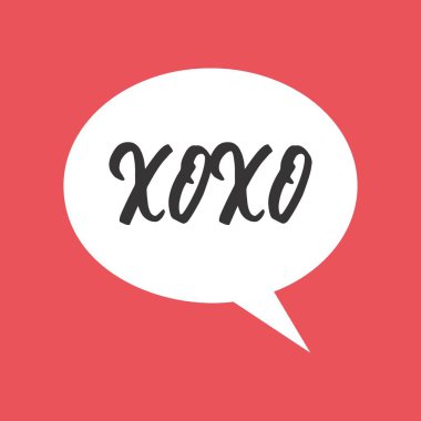 xoxo iletişim cümlesiyle karalama konuşma kabarcığı çiz