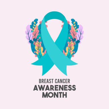 Vektör Göğüs Kanseri Farkındalığı Ay Posteri Tasarımı. Pembe kurdele vur. Ekim Kanser Farkındalığı Ayı.