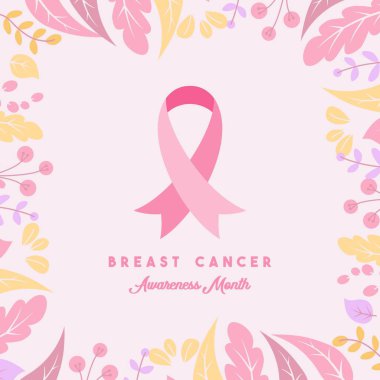 Vektör Göğüs Kanseri Farkındalığı Ay Posteri Tasarımı. Pembe kurdele vur. Ekim Kanser Farkındalığı Ayı.