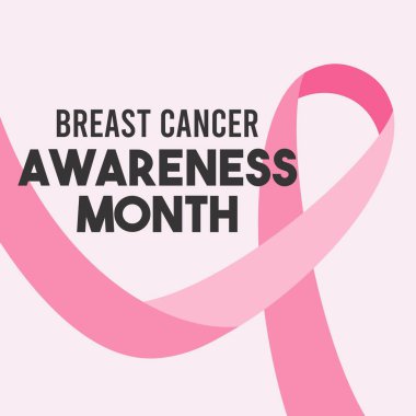 Vektör Göğüs Kanseri Farkındalığı Ay Posteri Tasarımı. Pembe kurdele vur. Ekim Kanser Farkındalığı Ayı.