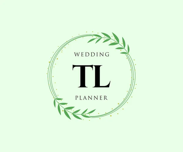 Lettere Iniziali Collezione Loghi Monogram Wedding Disegni Mano Moderni Modelli — Vettoriale Stock