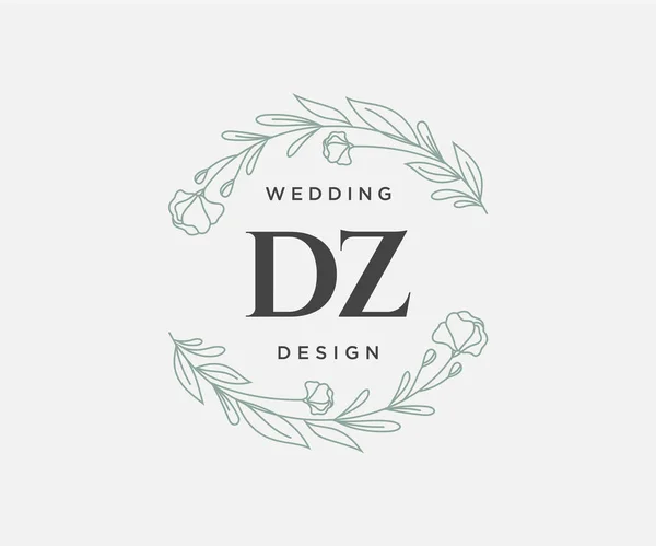 Initialen Brief Hochzeit Monogramm Logos Sammlung Handgezeichnete Moderne Minimalistische Und — Stockvektor