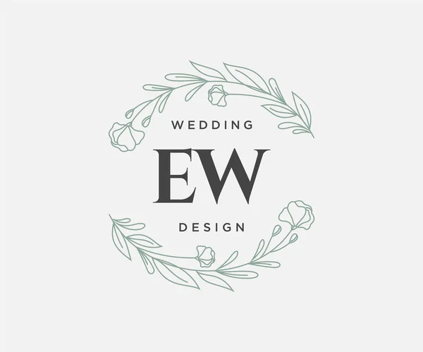 Initialen Brief Hochzeit Monogramm Logos Sammlung Handgezeichnete Moderne Minimalistische Und — Stockvektor