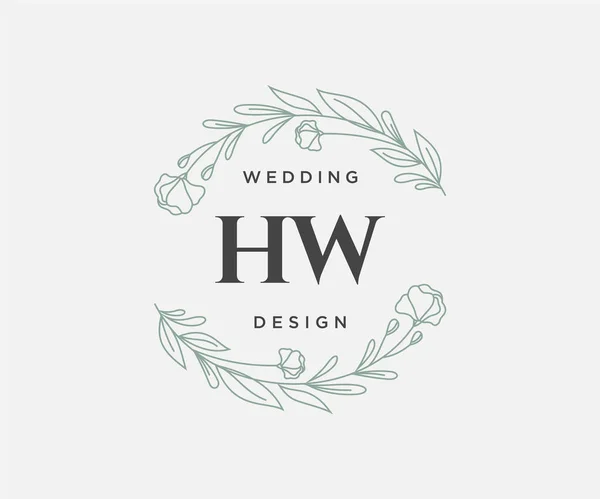 Initials Letter Wedding Monogram Logos Collection Hand Draw Modern Minminomalistic — 스톡 벡터