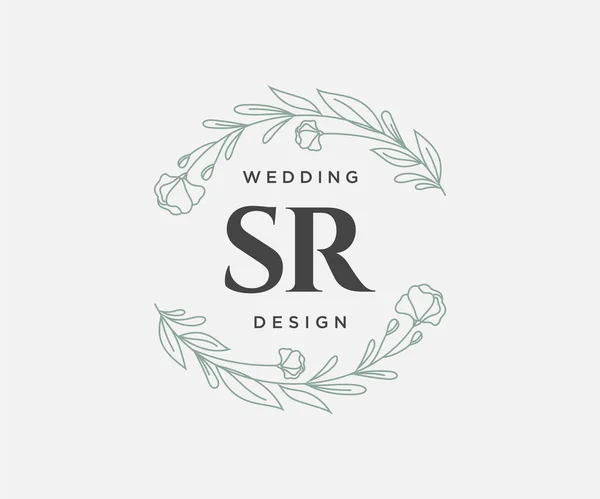 Iniciais Carta Casamento Monograma Logotipos Coleção Desenhado Mão Modernos Modelos — Vetor de Stock