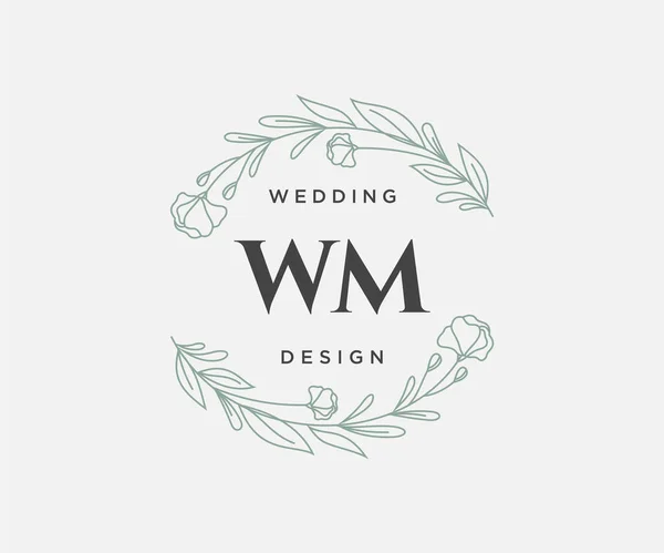 Initials Letter Wedding Monogram Logos Collection Hand Draw Modern Minminomalistic — 스톡 벡터