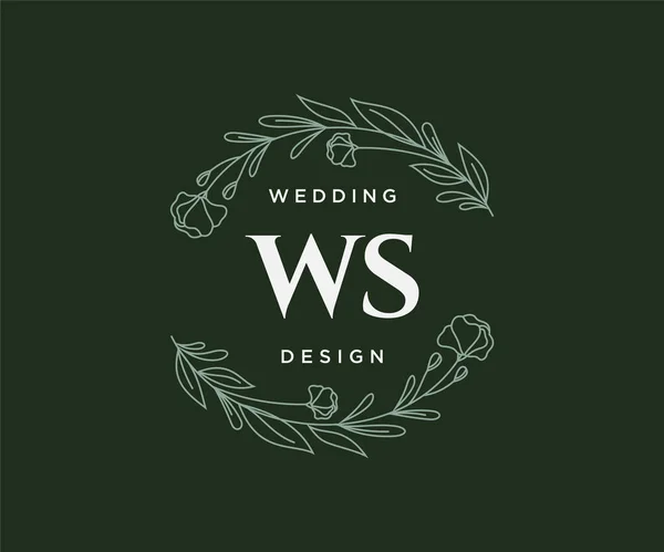 Iniciais Carta Casamento Monograma Logotipos Coleção Desenhado Mão Modernos Modelos — Vetor de Stock