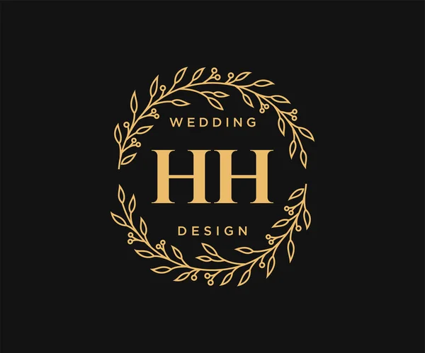 Elegant floral logo wedding design Royalty Free Vector Image