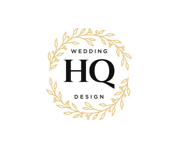 Surat Inisial Wedding Monogram Koleksi Logo Tangan Ditarik Modern Minimalistik - Stok Vektor