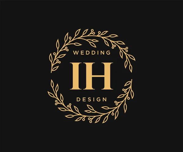 Initialen Brief Hochzeit Monogramm Logos Sammlung Handgezeichnete Moderne Minimalistische Und — Stockvektor