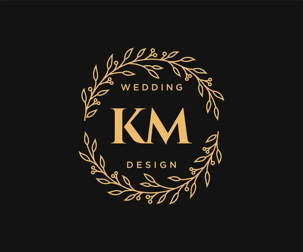 Initialen Brief Hochzeit Monogramm Logos Sammlung Handgezeichnete Moderne Minimalistische Und — Stockvektor