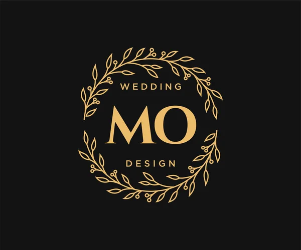 Lettere Iniziali Collezione Loghi Monogram Wedding Disegnati Mano Modelli Moderni — Vettoriale Stock