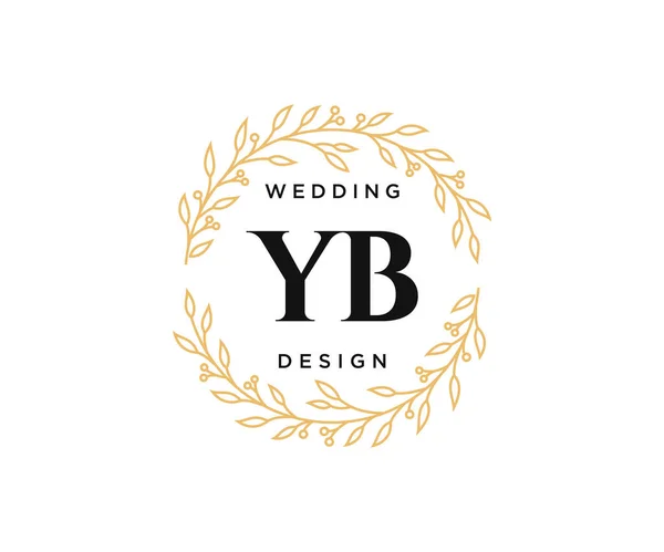Initial Letter Wedding Monogram Logos Collection Hand Drawed Modern Minimalistic — Διανυσματικό Αρχείο