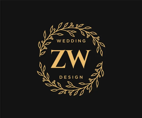 Initialen Brief Hochzeit Monogramm Logos Sammlung Handgezeichnete Moderne Minimalistische Und — Stockvektor