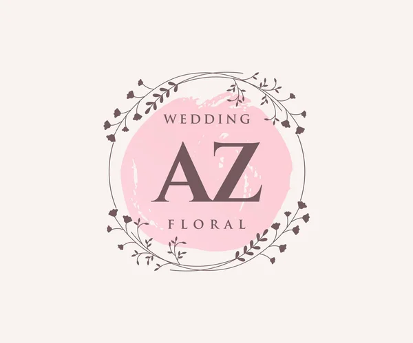 Initials Letter Wedding Monogram Logos Template Hand Drawn Modern Minimalistic —  Vetores de Stock